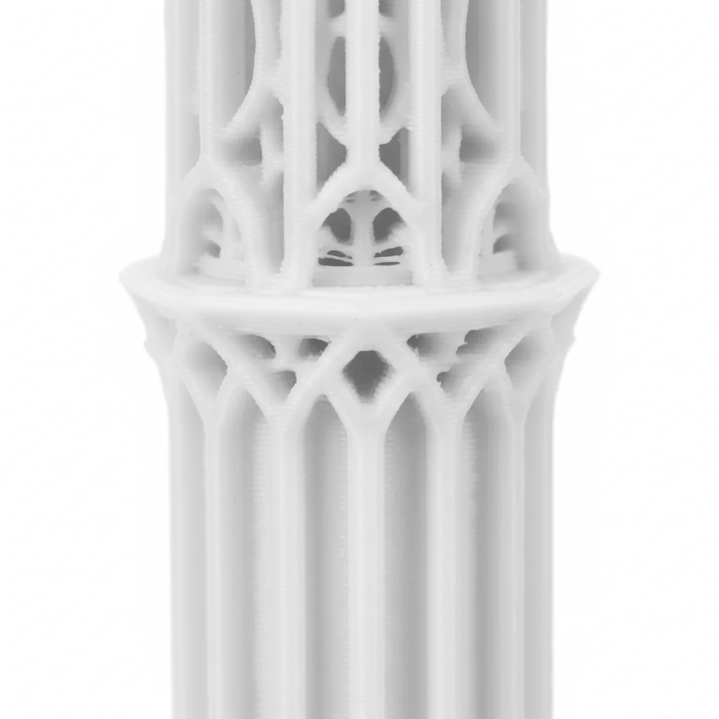 Close-up of smooth 0.1mm FDM layer lines